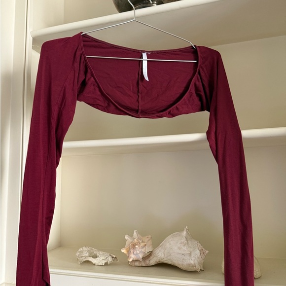 Rat Boi SET Burgundy Long Sleeve bolaro (L) and tube top (M) - Picture 2 of 9